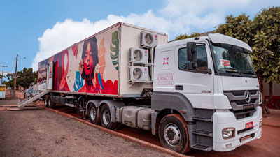 The truck with its eye-catching design to raise awareness of the initiative